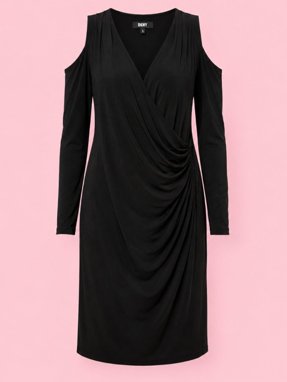 DKNY Cold Shoulder Draped Dress Size S